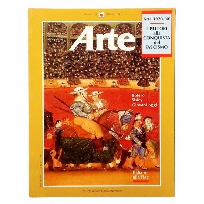 Mensile D'Arte Moderna Arte n 233 ottobre 1992 Botero Mondadori