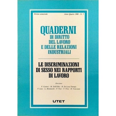 Rivista semestrale Quaderni Anno Quarto 1990 n 7 UTET