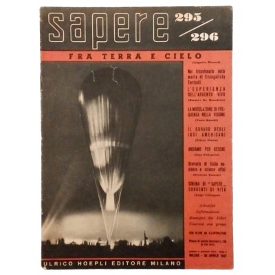 Sapere Rivista Hoepli anno XIII n 295-296 30 aprile 1947