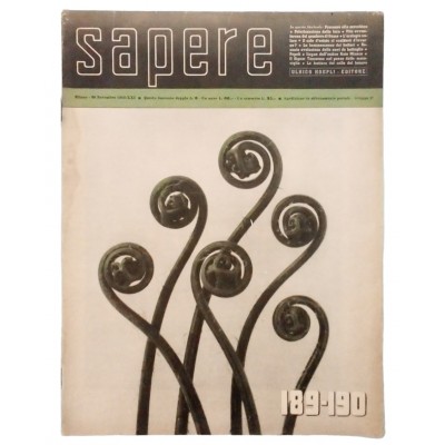 Sapere Rivista Hoepli anno VIII n 69-70/189-190 1-3 novembre