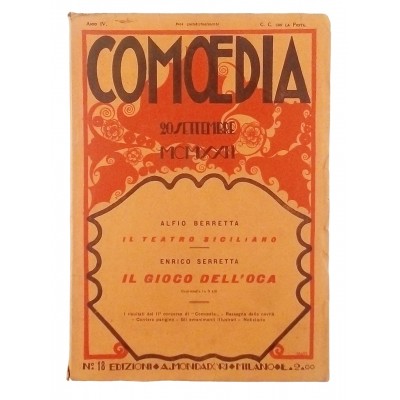 Comoedia anno IV n 18 20 settembre 1922