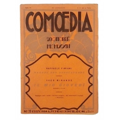 Comoedia anno IV n 20 20 ottobre 1922