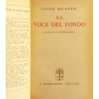 Guido Milanesi La voce del fondo Mondadori 1942