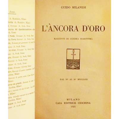 Guido Milanesi L'ancora d'oro Editrice Ceschina 1931