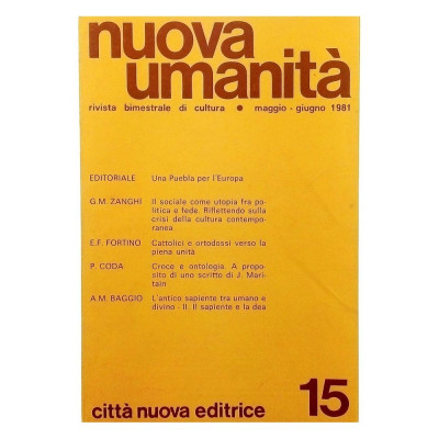 Nuova Umanita Rivista di cultura n 15 maggio-giugno 1981