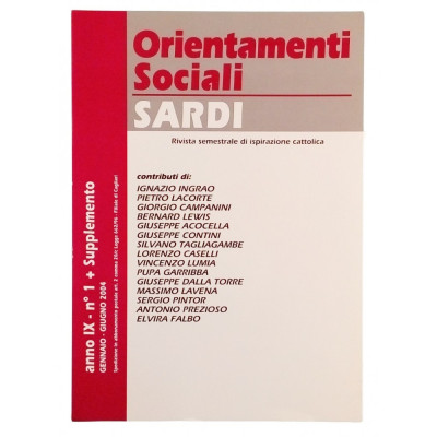 Orientamenti Sociali Sardi n 1 e supplemento al n 1 2004