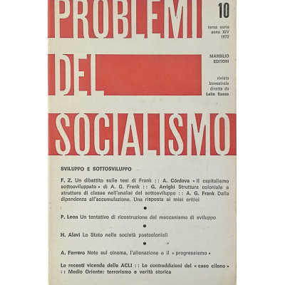Rivista Problemi del Socialismo n 10 Marsilio Editore 1972