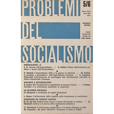 Rivista Problemi del Socialismo n 5/6 Marsilio Editore 1971
