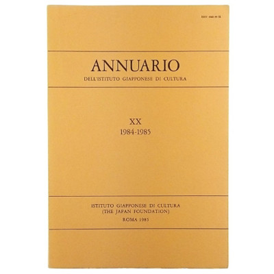Rivista Istituto Giapponese di Cultura XX 1984-1985 Annuario Spedizione Gratuita