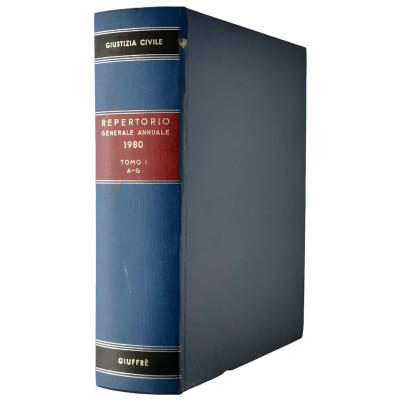 Giustizia Civile Repertorio Generale Annuale 1980 Tomo I A-G Giuffre 1981
