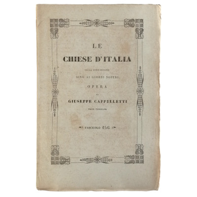 Giuseppe Cappelletti Le Chiese d'Italia n 246 del 1858 Spedizione Gratuita