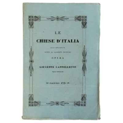 Giuseppe Cappelletti Le Chiese d'Italia n 179 del 1856 Spedizione Gratuita