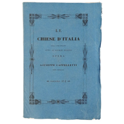 Giuseppe Cappelletti Le Chiese d'Italia n 175 del 1856 Spedizione Gratuita
