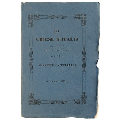 Giuseppe Cappelletti Le Chiese d'Italia n 189 del 1856 Spedizione Gratuita