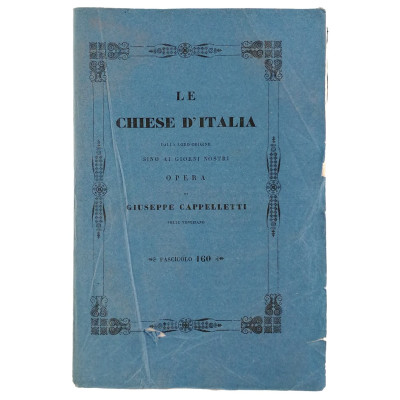 Giuseppe Cappelletti Le Chiese d'Italia n 160 del 1854 Spedizione Gratuita