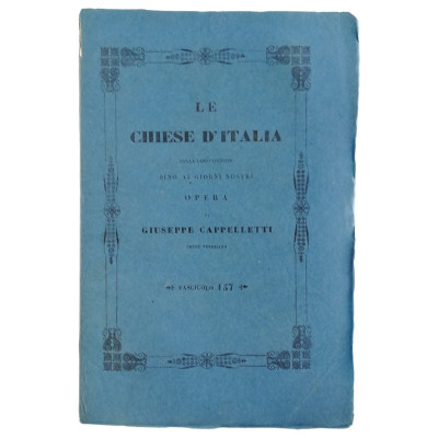 Giuseppe Cappelletti Le Chiese d'Italia n 157 del 1853 Spedizione Gratuita