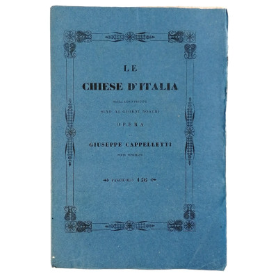 Giuseppe Cappelletti Le Chiese d'Italia n 156 del 1853 Spedizione Gratuita
