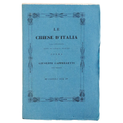 Giuseppe Cappelletti Le Chiese d'Italia n 155 del 1853 Spedizione Gratuita