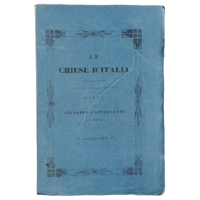 Giuseppe Cappelletti Le Chiese d'Italia n 183 del 1856 Spedizione Gratuita
