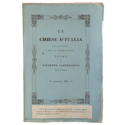 Giuseppe Cappelletti Le Chiese d'Italia n 221 del 1857 Spedizione Gratuita