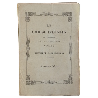 Giuseppe Cappelletti Le Chiese d'Italia n 244 del 1858 Spedizione Gratuita