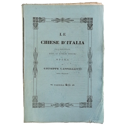 Giuseppe Cappelletti Le Chiese d'Italia n 223 del 1857 Spedizione Gratuita