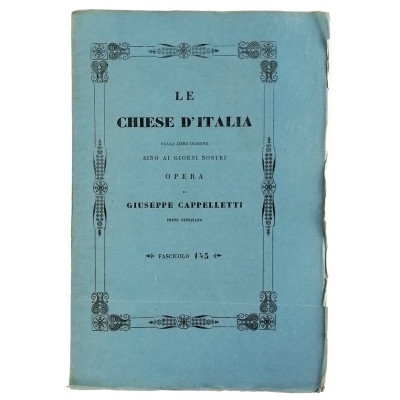 Giuseppe Cappelletti Le Chiese d'Italia n 143 del 1852 Spedizione Gratuita