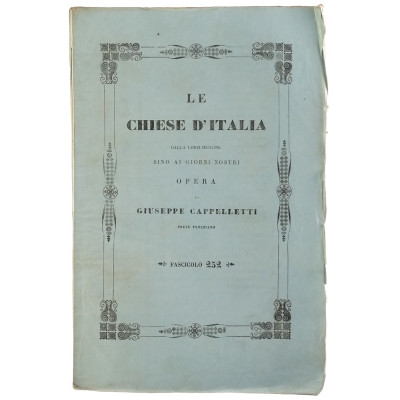 Giuseppe Cappelletti Le Chiese d'Italia n 232 del 1858 Spedizione Gratuita