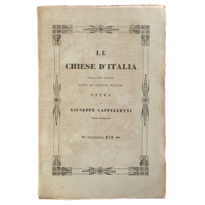 Giuseppe Cappelletti Le Chiese d'Italia n 249 del 1858 Spedizione Gratuita