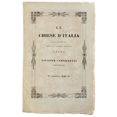 Giuseppe Cappelletti Le Chiese d'Italia n 250 del 1858 Spedizione Gratuita