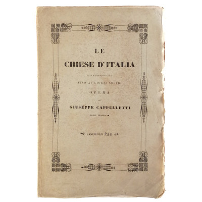 Giuseppe Cappelletti Le Chiese d'Italia n 251 del 1859 Spedizione Gratuita