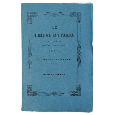 Giuseppe Cappelletti Le Chiese d'Italia n 161 del 1854 Spedizione Gratuita
