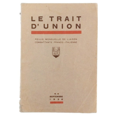 Rivista Le Trait D Union n 9 septembre 1936