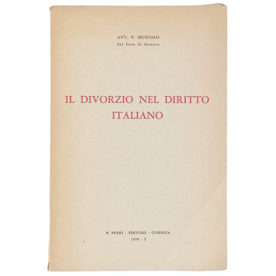Muscolo Il Divorzio nel Diritto Italiano Perri Editore 1970 Spedizione Gratuita