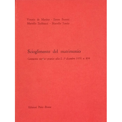 Scioglimento del matrimonio Edizioni Pem 1971 Spedizione Gratuita