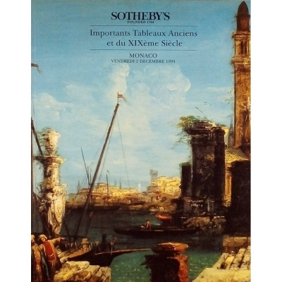 Catalogo Sothebys Monaco Importants Tableaux Anciens et du XIXeme siecle