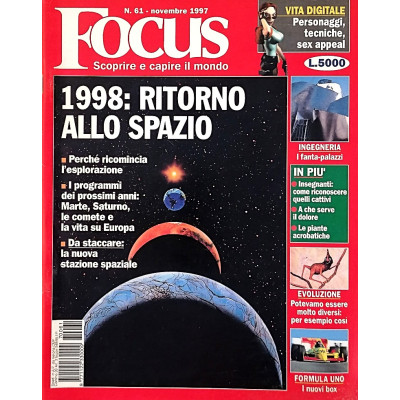 Rivista Focus n 61 novembre n 1997 Mondadori Spedizione Gratuita