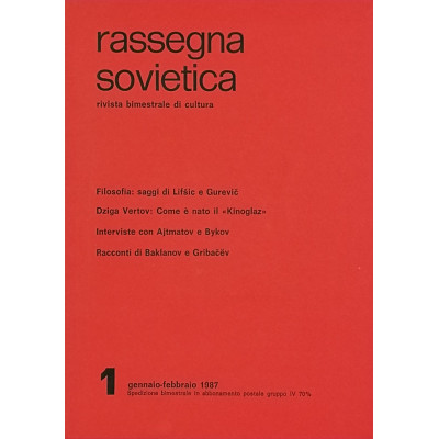 Rassegna Sovietica Rivista Bimestrale di Cultura n 1 gennaio-febbraio 1987