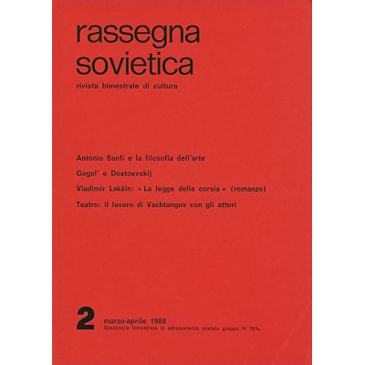 Rassegna Sovietica Rivista Bimestrale di Cultura n 2 marzo-aprile 1988