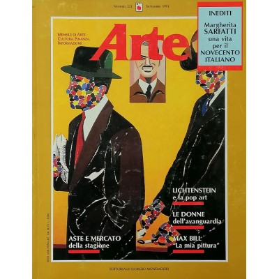 Rivista Arte n 221 settembre 1991 Editoriale Giorgio Mondadori