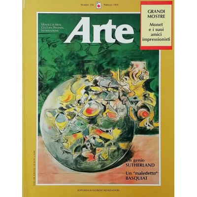 Rivista Arte n 226 febbraio 1992 Editoriale Giorgio Mondadori