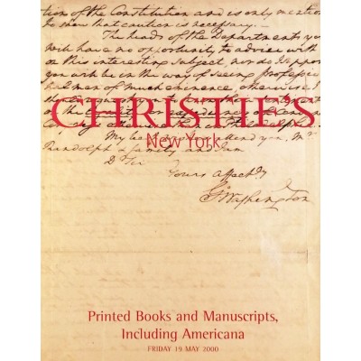 Printed Books-Manuscripts Including Americana Christie's 2000