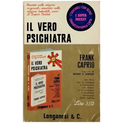 Il vero psichiatra Frank Caprio I Super Pocket Longanesi & C 1969