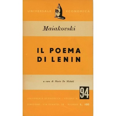 Il Poema Di Lenin Futurismo Russo di V. Majakovski Universale Economica 1951