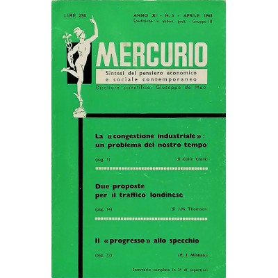 Mercurio Sintesi del Pensiero Economico e Sociale Contemporaneo n 4/1968