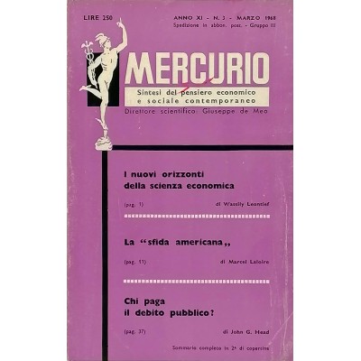 Mercurio Sintesi del Pensiero Economico e Sociale Contemporaneo n 3/1968