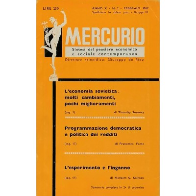 Mercurio Sintesi del Pensiero Economico e Sociale Contemporaneo n 2/1967