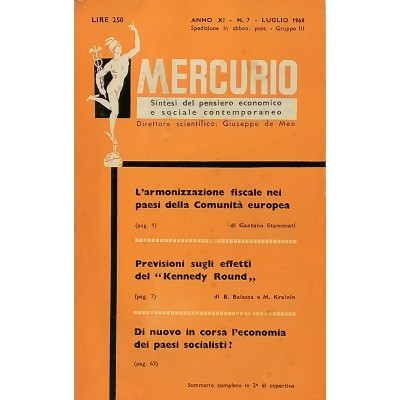 Mercurio Sintesi del Pensiero Economico e Sociale Contemporaneo n 7/1968