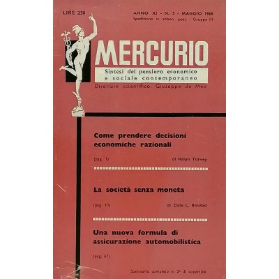 Mercurio Sintesi del Pensiero Economico e Sociale Contemporaneo n 5/1968