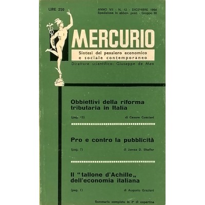 Mercurio Sintesi del Pensiero Economico e Sociale Contemporaneo n 12/1964